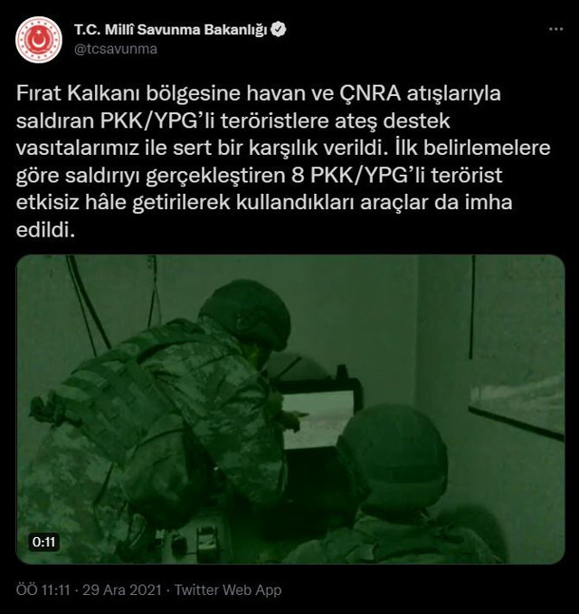 Askerlere ateş açan PKK'ya karşılık verildi 8 terörist etkisiz hale getirildi - Resim: 0