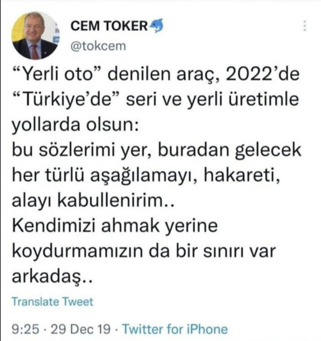 Cem Toker gündem oldu yerli oto denilen araç 2022'de Türkiye'de seri ve yerli üretimle yollarda olsun - Resim: 0