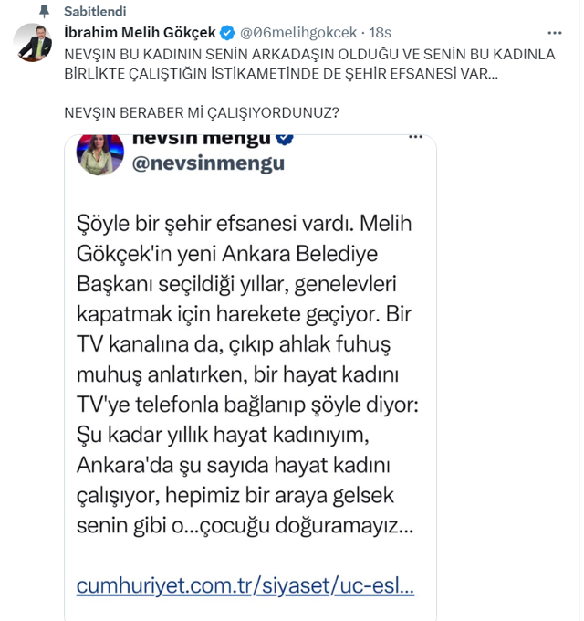 Melih Gökçek ile Nevşin Mengü birbirine girdi! "Hayat kadınıyla beraber mi çalışıyordunuz Nevşin" - Resim: 1
