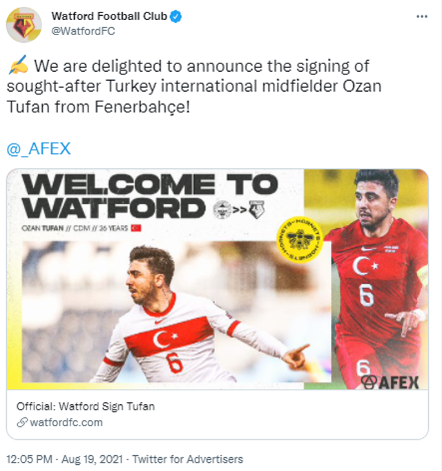 Fenerbahçe resmen açıkladı Ozan Tufan Watford'da! Fener kaç para alacak? - Resim: 1