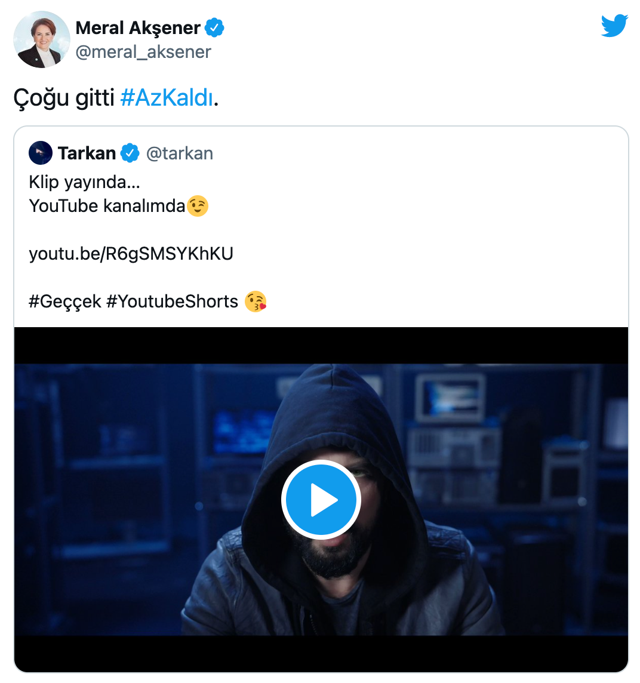 Meral Akşener, Tarkan'ın yeni şarkısı 'Geççek'i paylaştı: 'Az kaldı' - Resim: 0