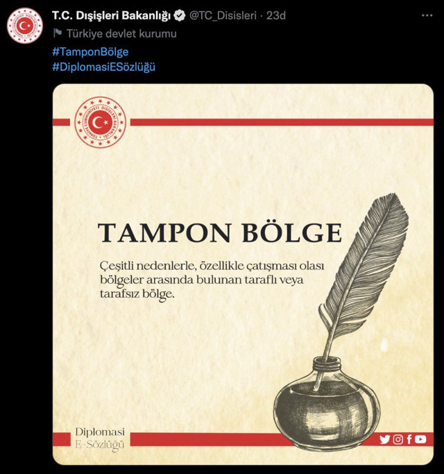 Dışişleri Bakanlığı'ndan 'tampon bölge' paylaşımı - Resim: 0