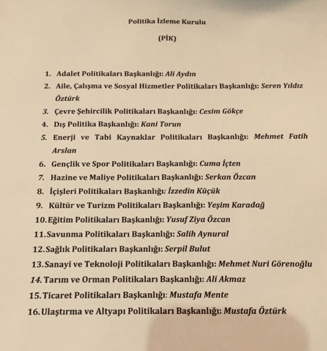 Ahmet Davutoğlu'nun A takımı ve gölge kabine listesi - Resim: 1