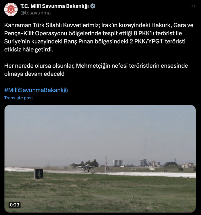 Irak ve Suriye'de terör örgütü PKK'ya darbe! 10 terörist etkisiz hale getirildi - Resim: 0