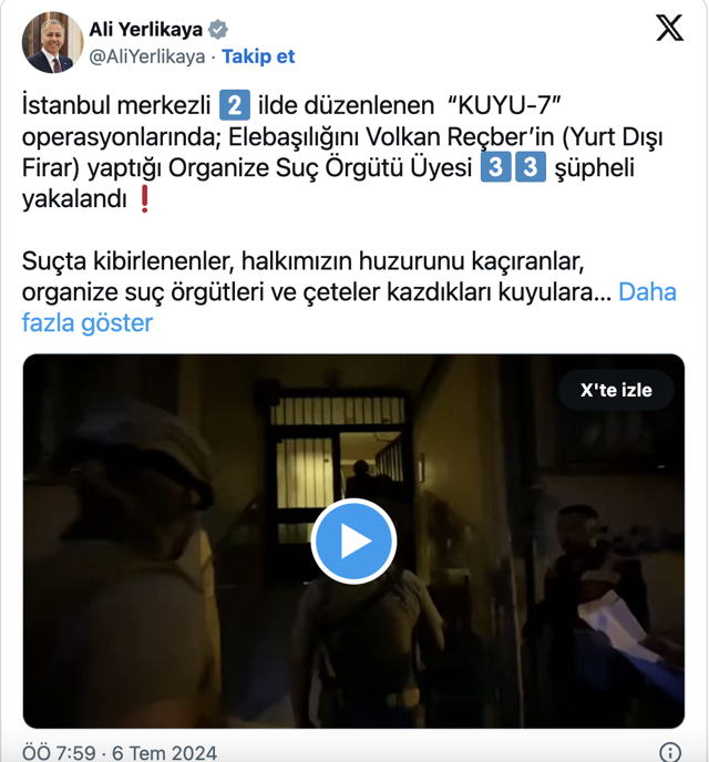 2 ilde Kuyu-7 Operasyonları! Bakan Yerlikaya duyurdu - Resim: 0