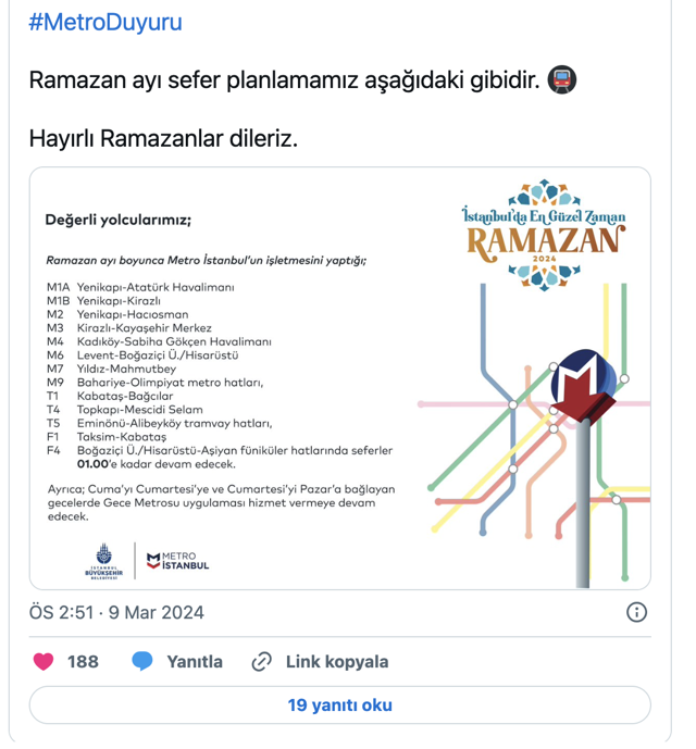 İstanbul'da metro seferlerine ramazan düzenlemesi - Resim: 0