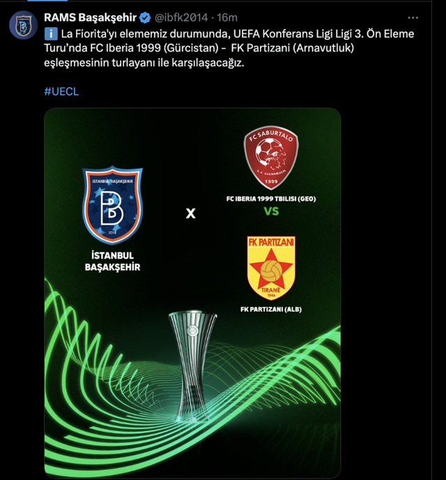 RAMS Başakşehir'in UEFA Konferans Ligi 3. eleme turundaki muhtemel rakibi belli oldu - Resim: 0