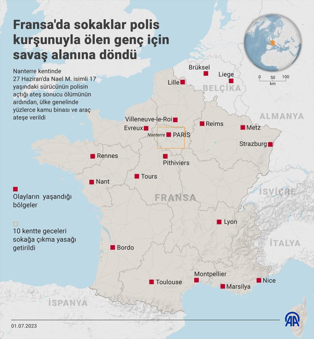 Fransa'daki gösterilerde 1300'den fazla kişi gözaltına alındı! - Resim: 0