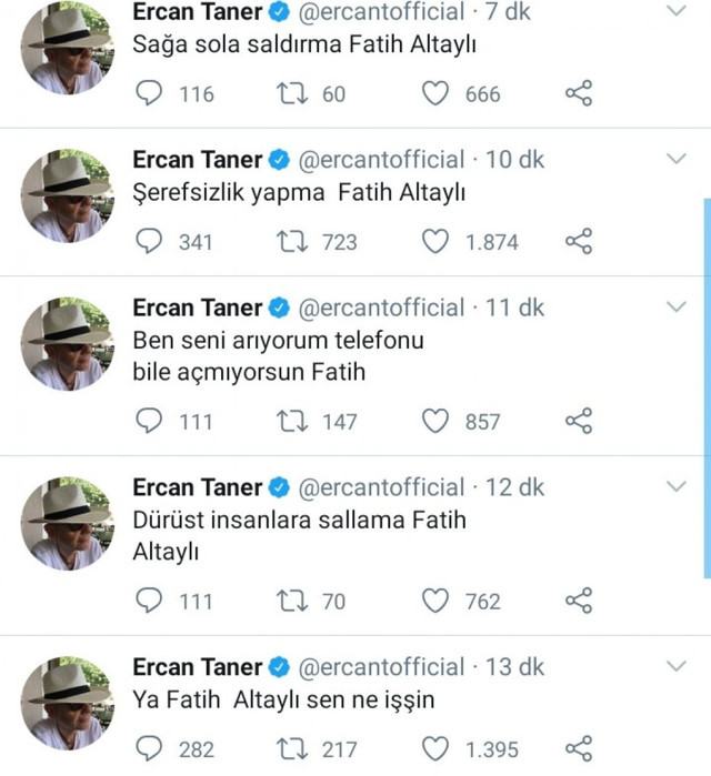 Ercan Taner Fatih Altaylı'nın telefonunu Twitter'da ifşa etti - Resim: 1