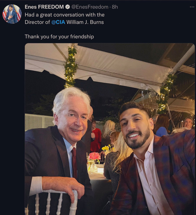 Gülen'in manevi oğlu Enes Kanter CIA Başkanı Burns ile poz verdi Sedat Ergin'den kritik soru - Resim: 1