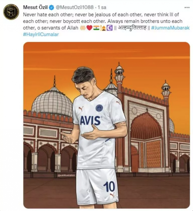 Ali Koç'un çıkışı sonrası Mesut Özil'den çok manidar Cuma paylaşımı - Resim: 0