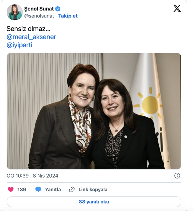 İYİ Partili vekilden Akşener'e 'kal' mesajı: Sensiz olmaz! - Resim: 0