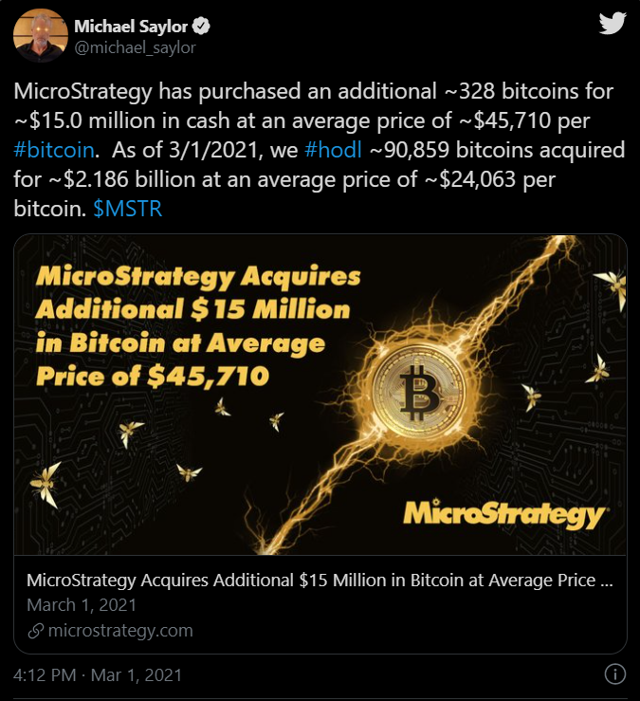 Microstrategy'den 15 milyon dolarlık yeni Bitcoin alımı - Resim: 0