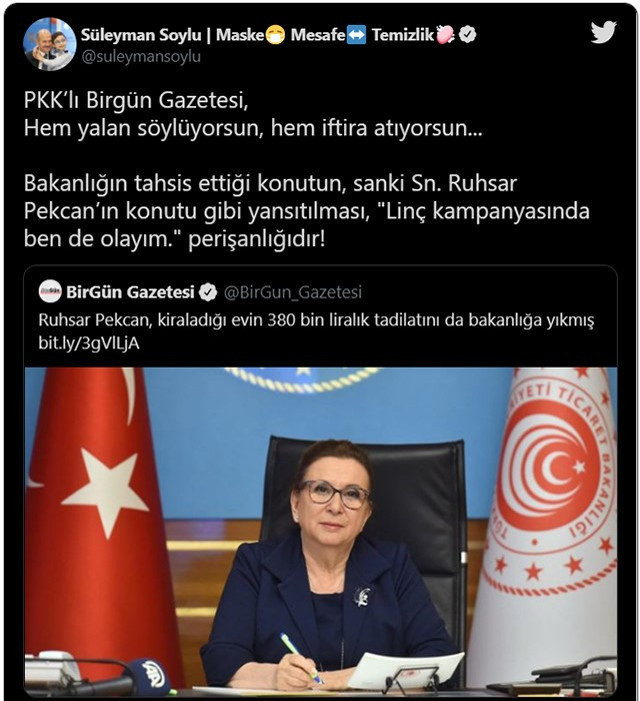 Bakan Soylu'dan PKK destekçisi gazeteye sert tepki - Resim: 0