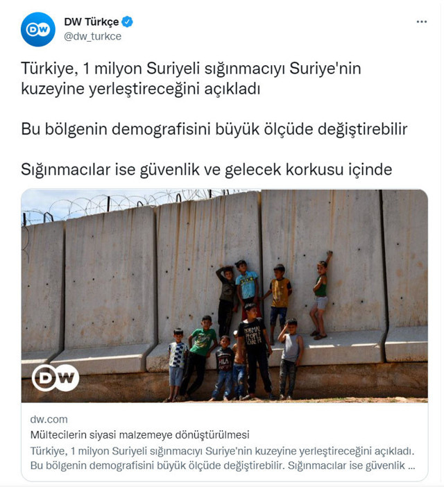 Alman kanalı DW, Suriyelilerin Suriye’ye gönderilmesine ‘demografi değişir’ diye karşı çıktı - Resim: 0