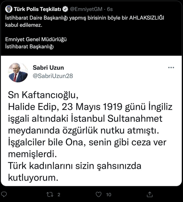 Canan Kaftancıoğlu'nu Halide Edip'le kıyasladı! Emniyet, resmi hesaptan Sabri Uzun'a 'ahlaksız' dedi - Resim: 0