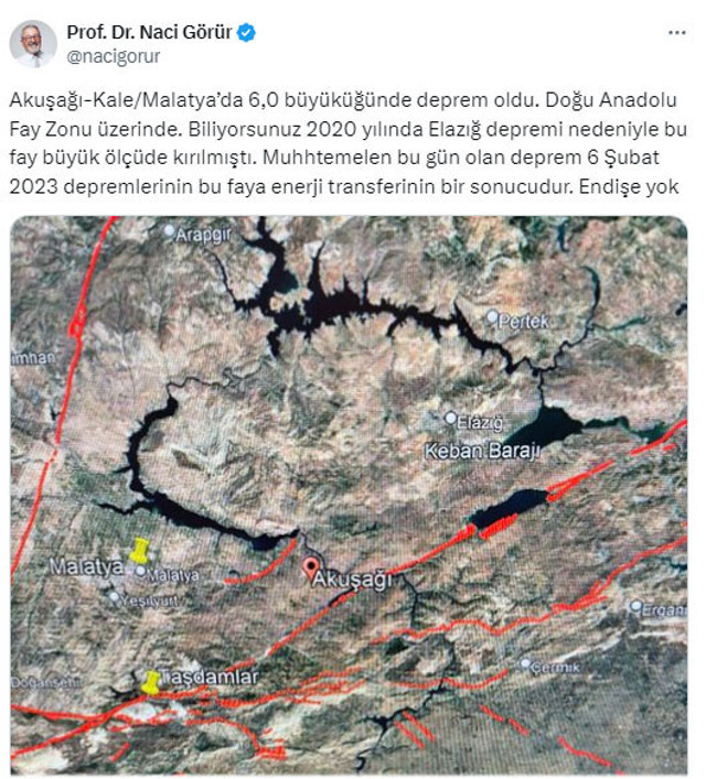 Malatya'daki deprem sonrası Naci Görür'den dikkat çeken açıklama - Resim: 0