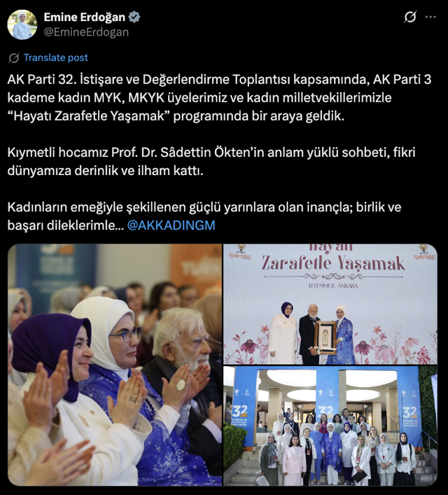 Emine Erdoğan'dan AK Parti 32. İstişare ve Değerlendirme Toplantısı'na ilişkin paylaşım - Resim: 0