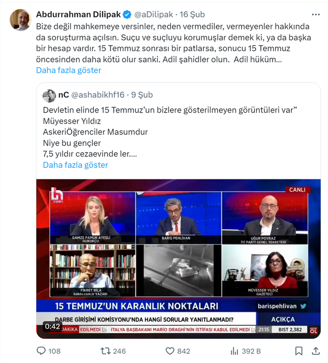 Abdurrahman Dilipak'tan çok garip 15 Temmuz çıkışları! "Bu 15 Temmuz çok zor geçecek!" - Resim: 1