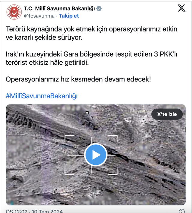 MSB duyurdu! Irak'ın kuzeyinde 3 PKK’lı terörist etkisiz hale getirildi! - Resim: 0