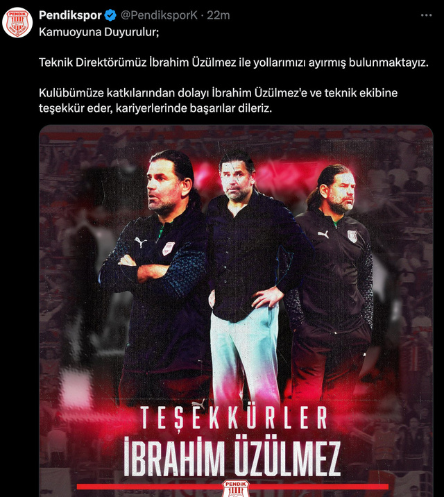 Pendikspor, İbrahim Üzülmez defterini kapattı - Resim: 0
