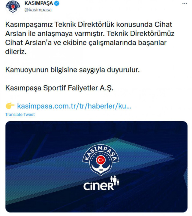 Kasımpaşa'da Cihat Arslan dönemi - Resim: 0