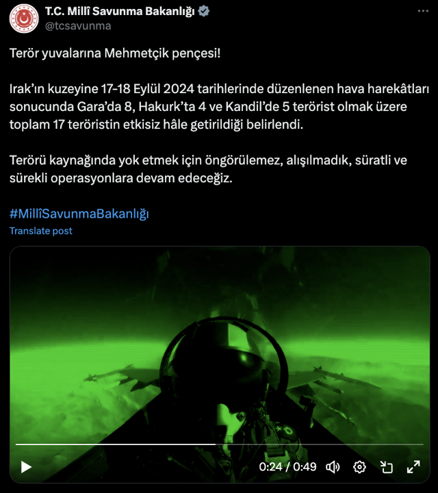 Gara, Hakurk ve Kandil vuruldu! 17 terörist etkisiz hale getirildi - Resim: 0