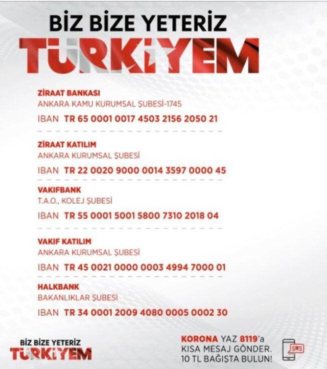 Biz Bize Yeteriz Türkiyem kampanyasına nasıl bağış yapılır? - Resim: 0