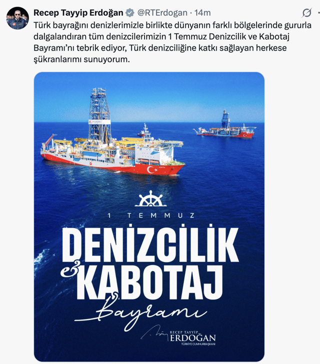 Cumhurbaşkanı Erdoğan, Denizcilik ve Kabotaj Bayramı'nı kutladı - Resim: 0