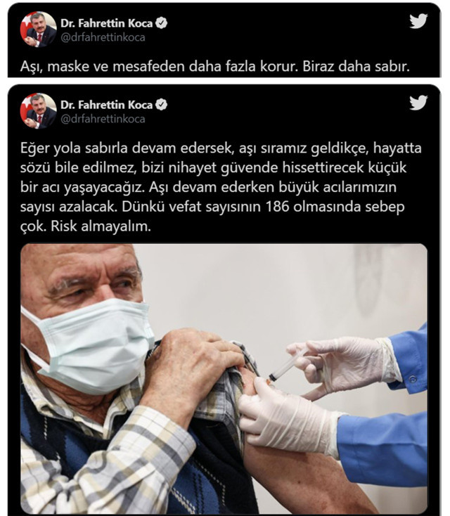 Sağlık Bakanı Koca'dan aşı açıklaması: Maske ve mesafeden daha fazla korur - Resim: 0