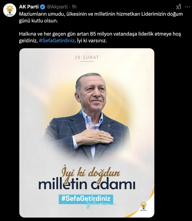 AK Parti'den Cumhurbaşkanı Erdoğan'ın doğum gününe özel kutlama mesajı - Resim: 0
