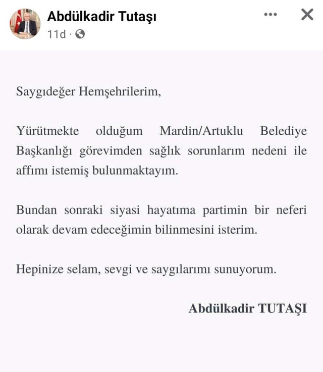 Sosyal medyadan duyurdu! AK Partili belediye başkanı görevinden istifa etti - Resim: 0