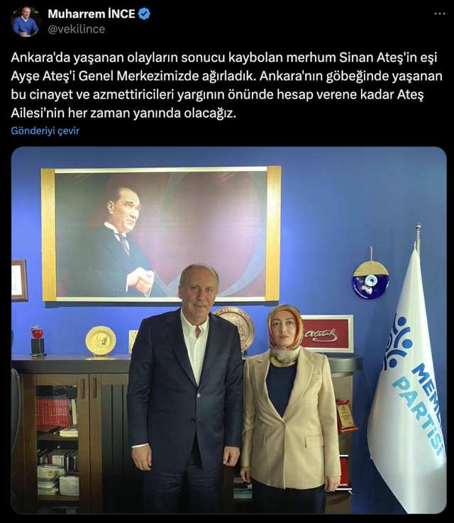 Muharrem İnce, Sinan Ateş'in eşi Ayşe Ateş'le görüştü - Resim: 0