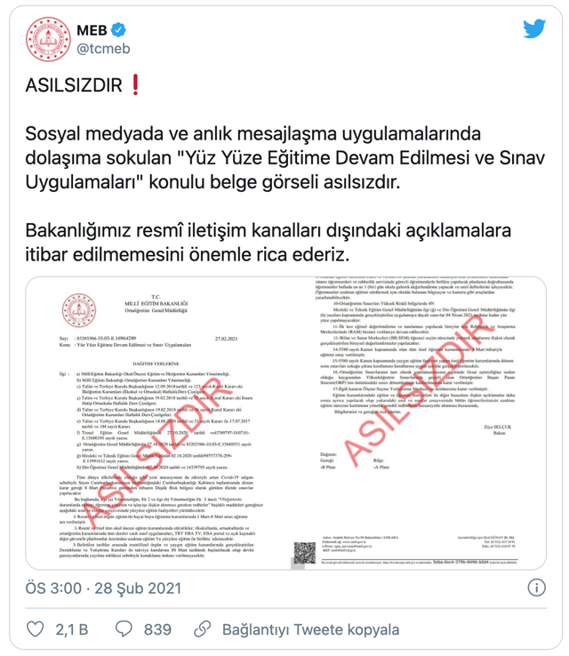 Milli Eğitim'den yüz yüze eğitimle ilgili flaş açıklama! O belgeye sakın inanmayın - Resim: 0
