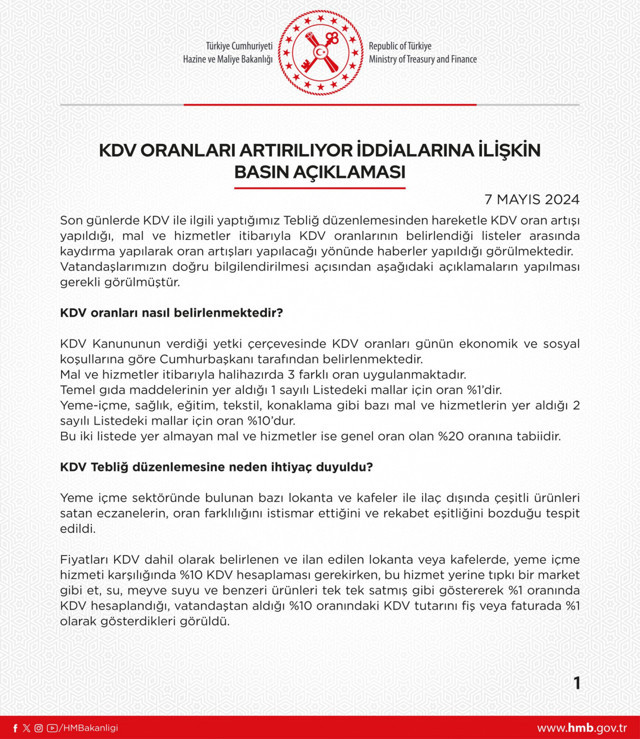 Hazine ve Maliye Bakanlığı'ndan KDV açıklaması: Gerçeği yansıtmıyor - Resim: 0
