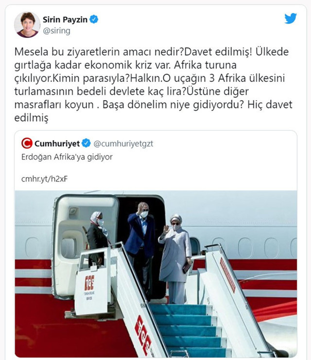 Cumhurbaşkanı Erdoğan'ın Afrika ziyareti Şirin Payzın'ı rahatsız etti - Resim: 0