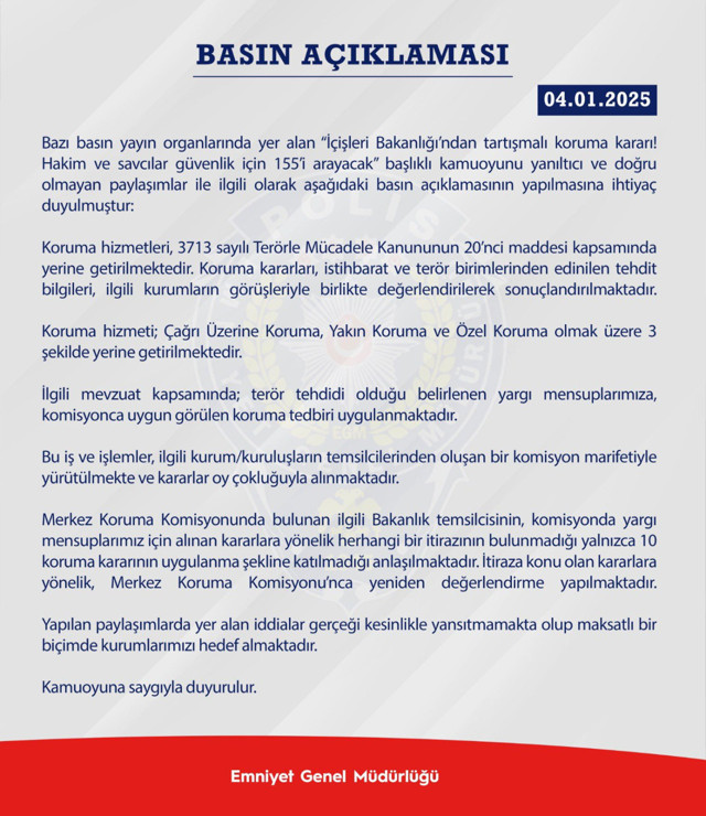 "Hakim ve savcılar 155'i arayacak" iddiası yalanlandı! EGM'den açıklama geldi - Resim: 0