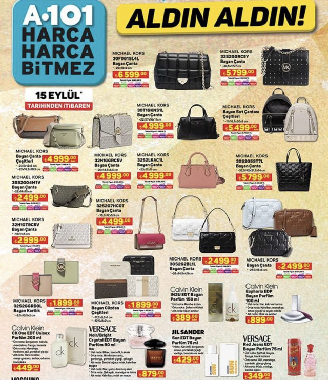 A101 Michael Kors çanta satışıyla akılları baştan aldı! 15 Eylül kataloğundaki fiyatlar olay - Resim: 1