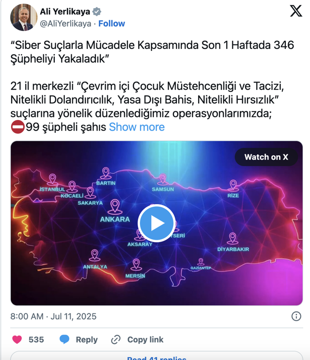 Bakan Yerlikaya duyurdu! 21 ilde büyük operasyon: 346 kişi yakalandı - Resim: 0