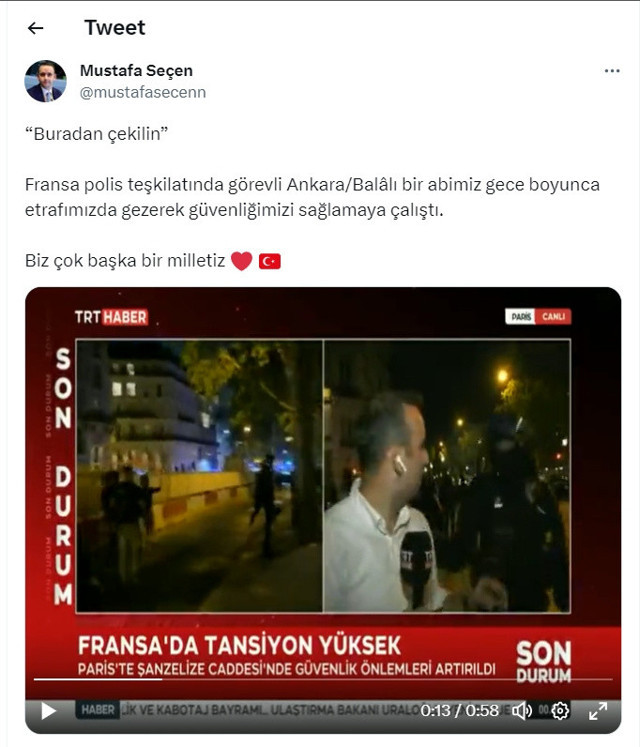 Fransa polisinden Türkçe 'kenarı çekilin' uyarısı! Sosyal medyada gündem olmuştu: Bakın o polis nereli çıktı! - Resim: 1