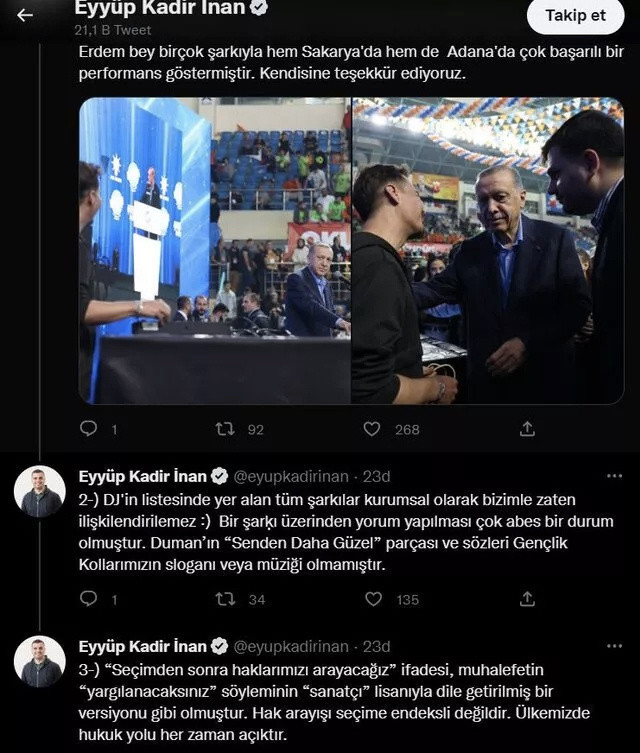 Ak Parti etkinliğinde şarkıları çalınmıştı! Tepki gösteren Duman solistine cevap - Resim: 1