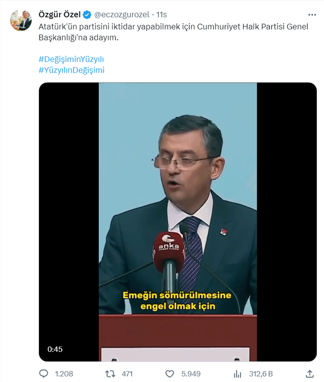 Özgür Özel, 3 milyon takipçili hesabından Kurultayda alması gereken oy kadar bile RT alamadı - Resim: 1