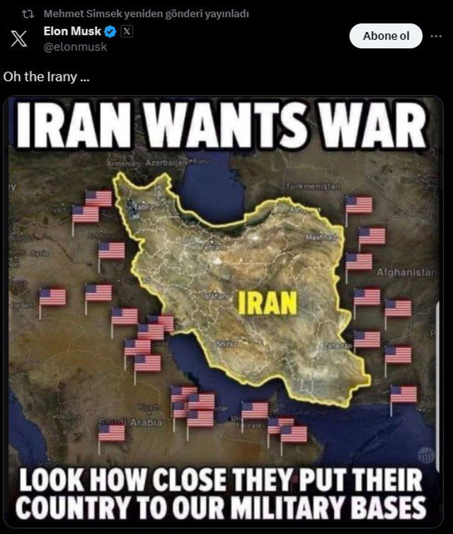 Elon Musk'ın olay 'İran' paylaşımına Mehmet Şimşek'ten tam destek - Resim: 0