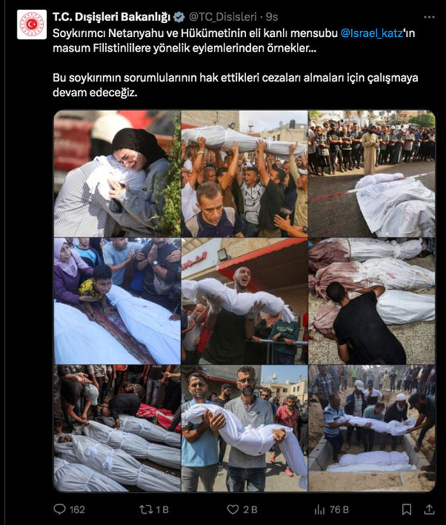 Yahya Sinvar'ın ölümü sonrası Yisrael Katz'ın skandal paylaşımına Dışişleri'nden fotoğraflı yanıt - Resim: 1