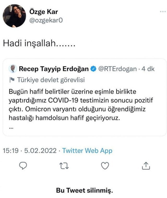 Cumhurbaşkanı Erdoğan için 'Hadi inşallah' diyen editör işten çıkarıldı - Resim: 0