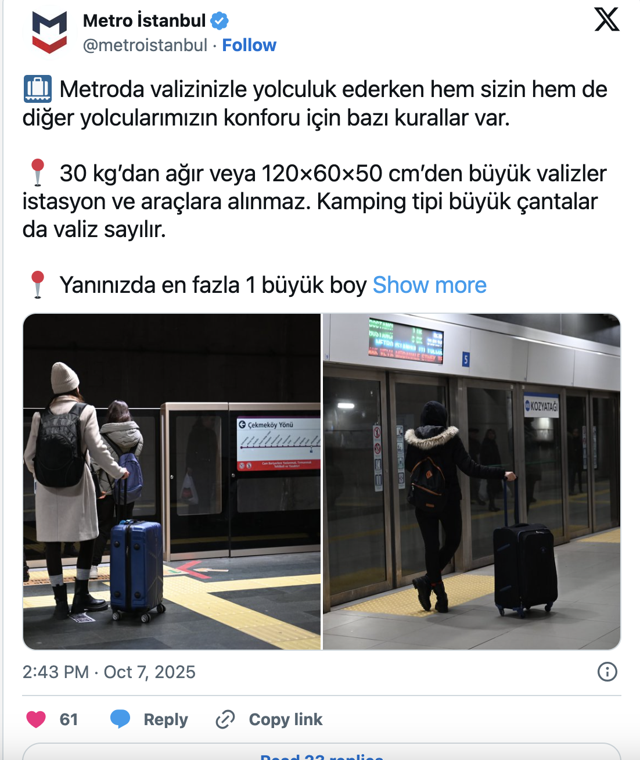Metro İstanbul'dan valiz kararı! Ek ücret alınacak - Resim: 0