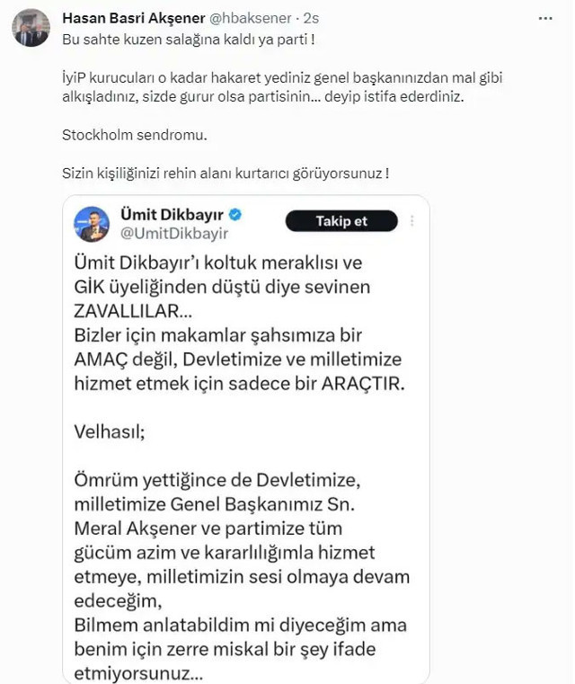 Meral Akşener'in kayınbiraderinden Akşener'in kuzeni Ümit Dikbayır'a ağır sözler! 'Salak sahte kuzen'... - Resim: 0
