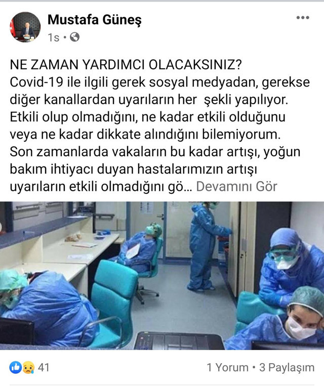Başhekim isyan etti! Korona savaşçılarının perişan halini paylaşıp herkesi uyardı - Resim: 0