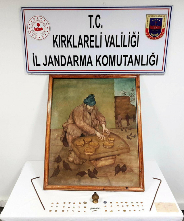 Kırklareli’nde ‘Kuşlara yem hazırlayan adam’ tablosunu 750 bin dolara satarken yakalandı - Resim: 0