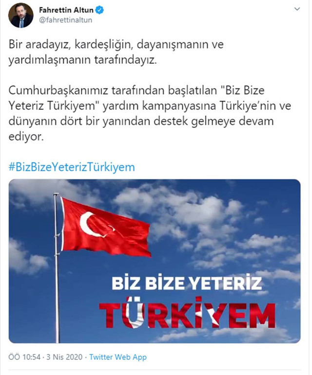 İletişim Başkanı Altun: Kampanyaya destek devam ediyor - Resim: 0